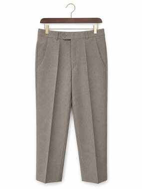 Vintage Hara International Image Plus 100% Wool Pleated Trousers Taupe Sz 28 NWT